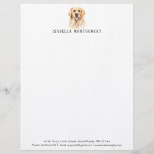Waterverf Golden Retriever Letterhead Briefhoofd