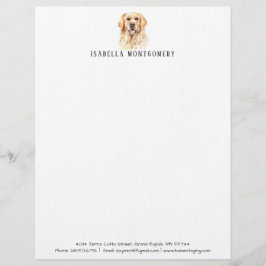 Waterverf Golden Retriever Letterhead Briefhoofd
