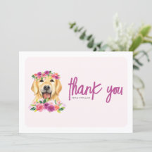Waterverf Golden Retriever Paarse Bloemen Verjaard