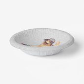Waterverf Golden Retriever Paper Bowl Papieren Kommen (Gebogen)