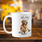 Waterverf Golden Retriever Personaliseren Grote Koffiekop