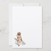 Waterverf Golden Retriever Pet en Floral Pink Rose Kaart (Achterkant)