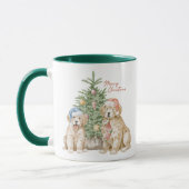 Waterverf Golden Retriever Puppy Merry Christmas Mok (Links)
