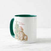 Waterverf Golden Retriever Puppy Merry Christmas Mok (Voorkant links)