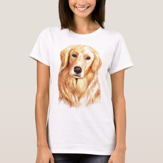 Waterverf Golden Retriever T-shirt (Voorkant)
