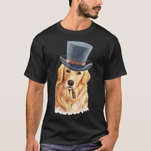 Waterverf Golden Retriever Top Hat (Voorkant)