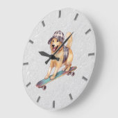 Waterverf Golden Retriever wandklok (Hoek)