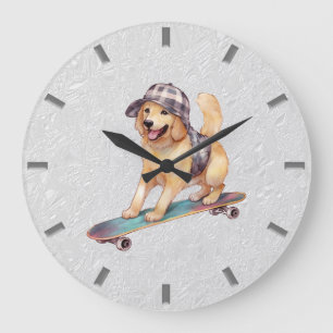 Waterverf Golden Retriever wandklok