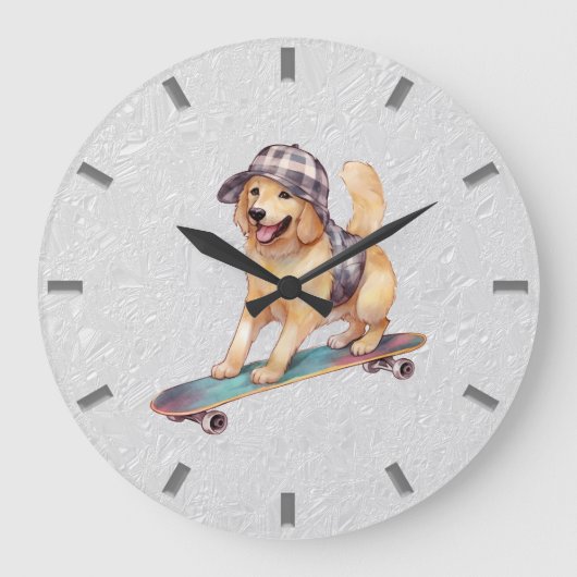 Waterverf Golden Retriever wandklok (Voorkant)