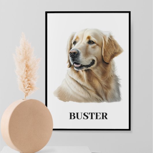 Waterverf Golden RetrieverPortrait Persoonlijk Poster
