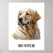 Waterverf Golden RetrieverPortrait Persoonlijk Poster (Voorkant)