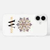Waterverf Golden Snowflake Magic Monogram Wit Case-Mate iPhone Case (Achterkant (horizontaal))