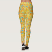 Waterverf Golden Yellow Daffodils aan te passen Leggings (Achterkant)