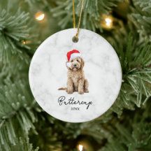 Waterverf Goldendoodle Boerderij Kerst