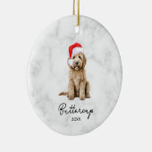 Waterverf Goldendoodle Boerderij Kerst Keramisch Ornament (Rechts)