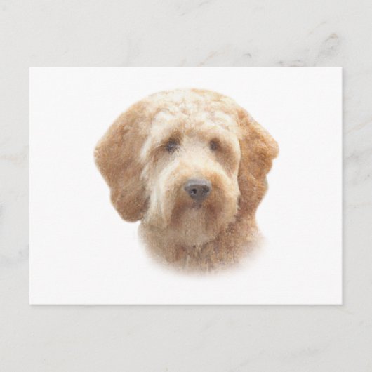 Waterverf Goldendoodle Briefkaart (Voorkant)