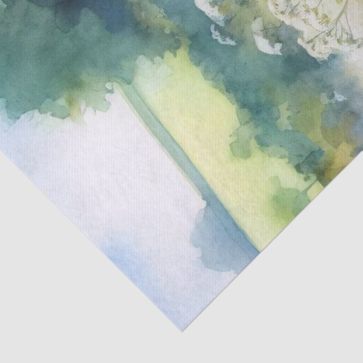 Waterverf Goldendoodle Dog Wildflowers Decoupage Tissuepapier (Detail)