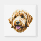 Waterverf Goldendoodle Magneet (Voorkant)