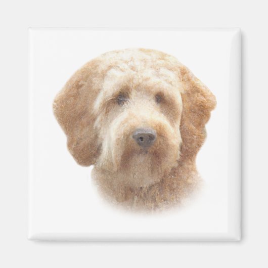 Waterverf Goldendoodle Magnet (Voorkant)