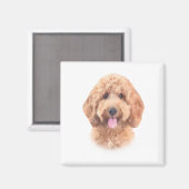 Waterverf Goldendoodle Magnet (Voorkant / Achterkant)