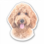 Waterverf Goldendoodle Sticker (Voorkant)