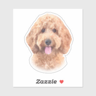 Waterverf Goldendoodle Sticker