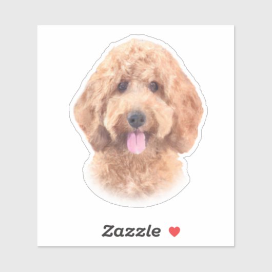 Waterverf Goldendoodle Sticker (Vel)