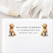 Waterverf Goldendoodles Retouradreslabel Etiket (Insitu)