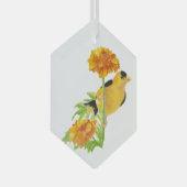 Waterverf Goldfinch Bird Marigold Garden Flower Glas Ornament (Voorkant Rechts)