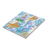 Waterverf Goldfish en koraal Tegeltje (Zijkant)