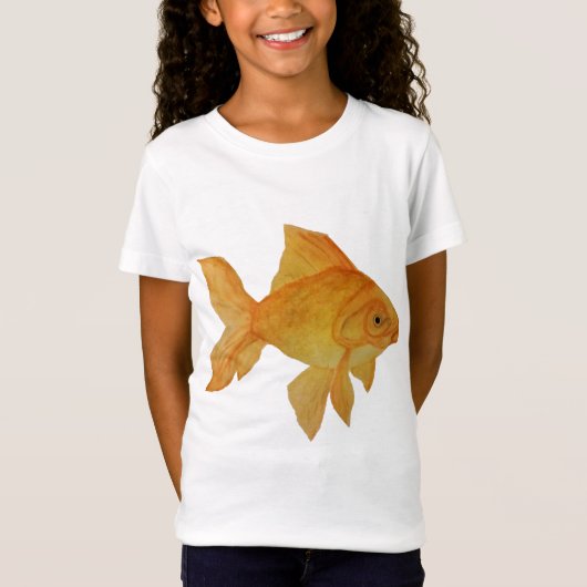 Waterverf Goldfish Girls' Fine Jersey T-Shirt (Voorkant)