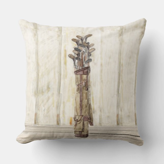 Waterverf Golf afdrukken, katoenachtig Sierkussen  (Voorkant)