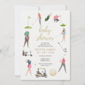 Waterverf golf baby shower kaart (Voorkant)