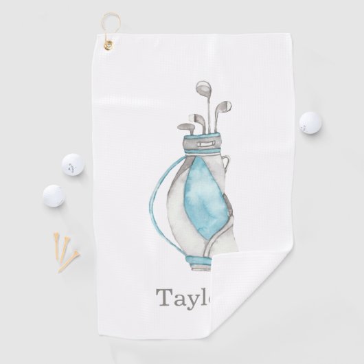 Waterverf Golf Bag Golfhanddoek (Insitu)