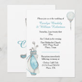 Waterverf Golf Bag Weddenschap Kaart (Voorkant / Achterkant)