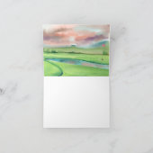 Waterverf Golf Bedankkaart (Binnen)