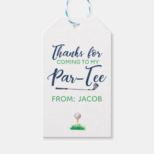 Waterverf Golf Bedankt Favor Cadeaulabel (Voorkant)