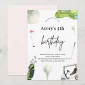 Waterverf Golf Birthday Uitnodiging (Voorkant / Achterkant)