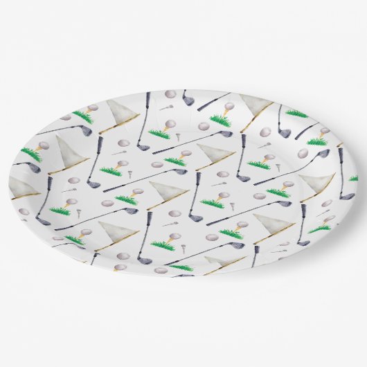 Waterverf Golf-Borden Papieren Bordje (Gekanteld)