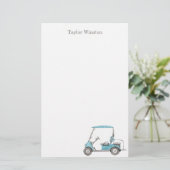 Waterverf Golf Cart - Aangepaste artikelen Briefpapier (Staand voorkant)