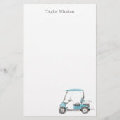 Waterverf Golf Cart - Aangepaste artikelen Briefpapier (Voorkant)