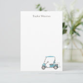 Waterverf Golf Cart Bedankkaart (Staand voorkant)