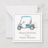 Waterverf Golf Cart Gift Enclosure Kaarten Notitiekaartje (Voorkant)