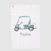 Waterverf Golf Cart Golf Towel Golfhanddoek (Voorkant)