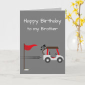 Waterverf Golf Fun Golf Brother Birthday Fun Kaart (Gele Bloem)