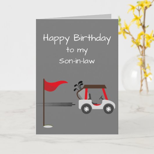 Waterverf Golf Fun Golf Brother Son-in-law Kaart (Gele Bloem)