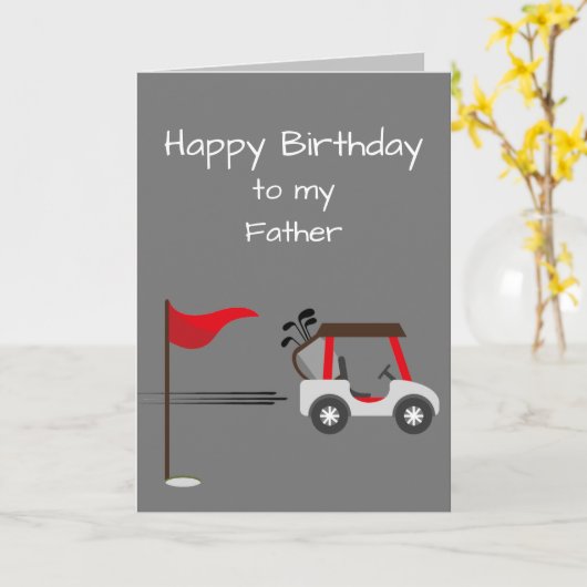 Waterverf Golf Fun Golf Brother Vader Kaart (Gele Bloem)