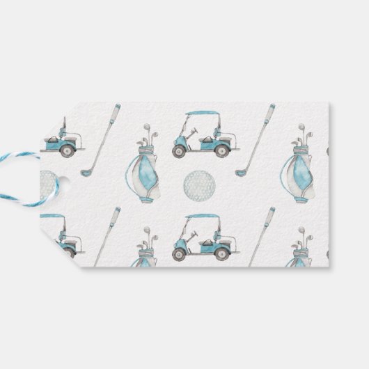 Waterverf Golf Gift Labels Cadeaulabel (Achterkant Horizontaal)