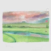 Waterverf Golf Golfhanddoek (Horizontaal)