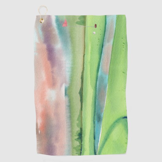Waterverf Golf Golfhanddoek (Voorkant)